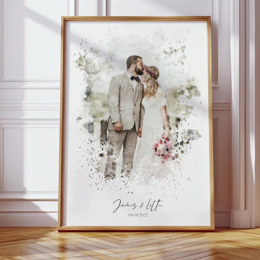 Tablou personalizat cu poza voastră în stil watercolor